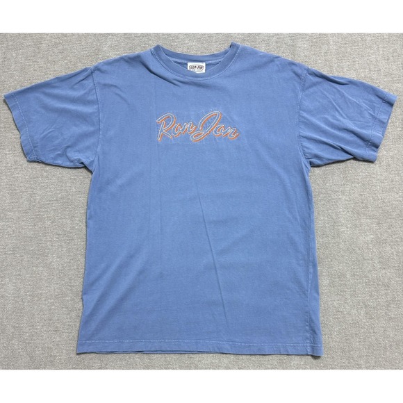 Ron Jon Surf Shop Shirt Mens Large Blue Embroidered Script Logo T-Shirt Casual - Picture 1 of 6
